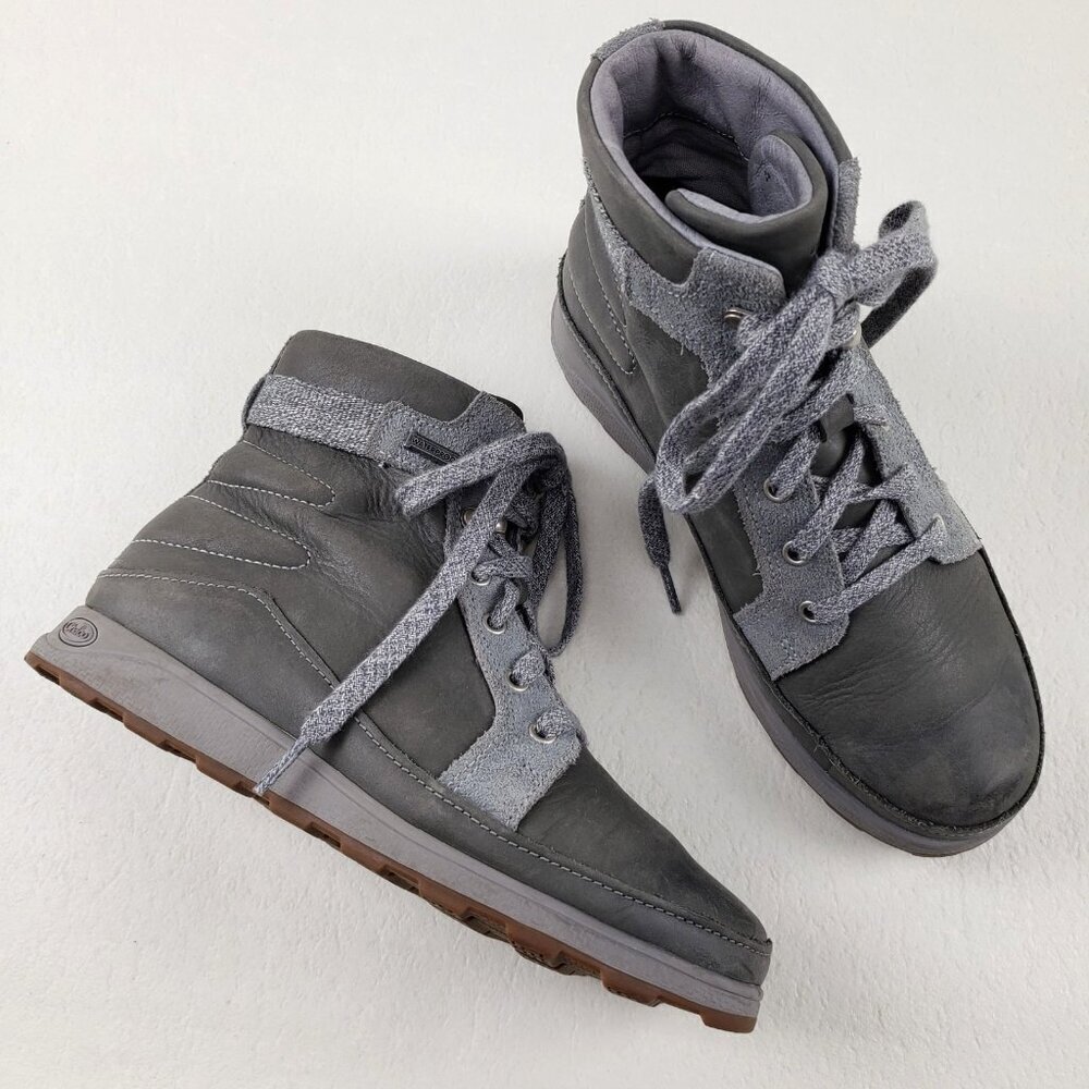 Chaco Castlerock Sierra Waterproof Ankle Boot Womens 6 Gray Leather Lace Up